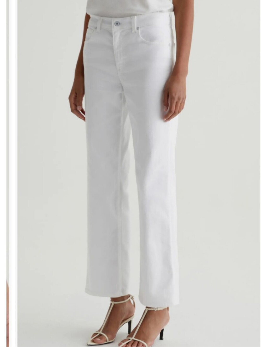 AG Brinley Mid-rise Straight Leg Jeans Gallery White Women's Size 27 - Picture 11 of 13
